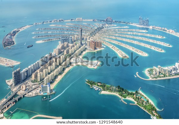 Luftbild Der Insel Dubai Palm Jumeirah Stockfoto Jetzt Bearbeiten