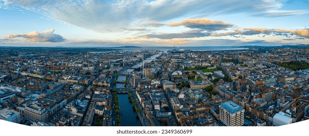 Aerial view of Dublin and river Liffey in summer, Ireland - Powered by Shutterstock