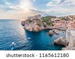 Aerial view of Dubrovnik old city in summer, Croatia