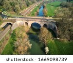 Aerial view of Dundas Aqueduct, Bath, Somerset, UK