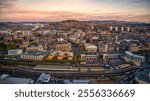 Aerial View of Dundee, Scotland, United Kingdom in Autumn