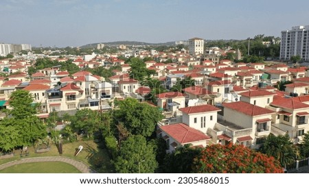Aerial view of duplex housing complex in Bhopal, India