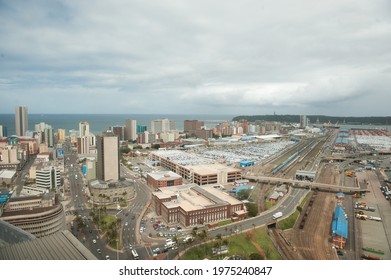 An Aerial View Of Durban South Africa, Taken From The Roma Revolving Restaurant.