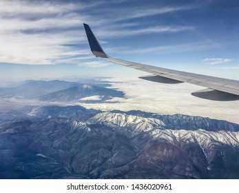 Aerial view during travel on airplane