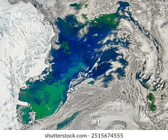 Aerial view of Earths water resources, showcasing rivers, lakes, and oceans. A map highlighting the worlds ecoregions and geological features.. Elements of this image furnished by NASA - Powered by Shutterstock - Get 15% off with code: PIKWIZARD15