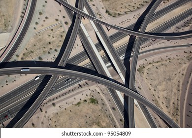 Aerial View Of The East Mesa Interchange At The Loop 202 And Superstition Freeways