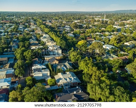 Aerial view of Eastern suburbs in Adelaide