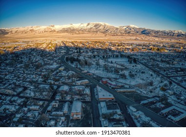 Aerial View Of Ely, Nevada In Winter