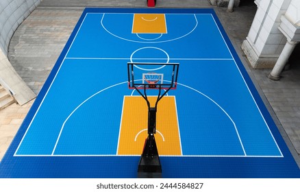 Aerial view of empty basketball court - Powered by Shutterstock