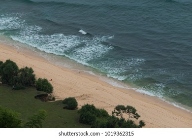 Aerial view of an empty beach.