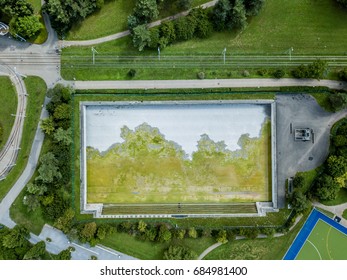 Aerial View Of Empty Pool