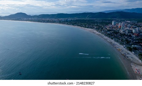 Aerial View Of Enseada Beach In Guarujá, Brazil.