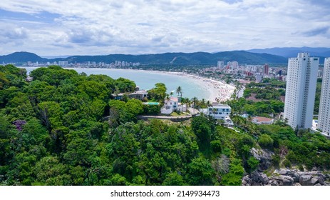 Aerial View Of Enseada Beach In Guarujá, Brazil.