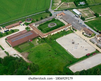 Aerial View Of An Equestrian Center