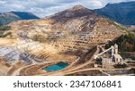 Aerial view of the Erzberg open pit iron mine in Austria