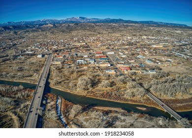 Aerial View Of Espanola, New Mexico In Winter