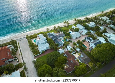 Aerial view of expensive residential houses in island small town Boca Grande on Gasparilla Island in southwest Florida. American dream homes as example of real estate development in US suburbs - Shutterstock ID 2237279049