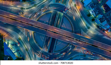 Aerial view  Expressway motorway highway circus intersection