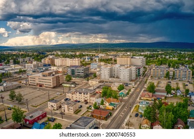 Aerial View Of The Fairbanks, Alaska Skyline During Summer