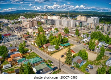 Aerial View Of The Fairbanks, Alaska Skyline During Summer