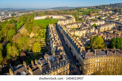 28 Bath City Aerial View Circus And Crescent Images, Stock Photos 