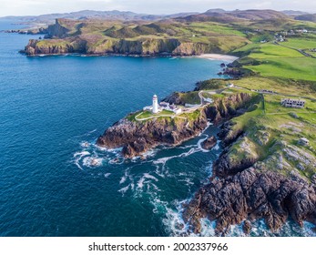 Aerial View of Fanad Head Lighthouse County Donegal Lough Swilly and Mulroy Bay