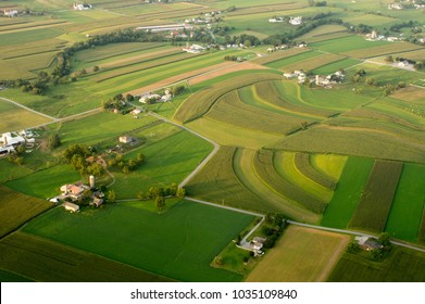 An Aerial View Of Farm Buildings And Farmland In Southern Lancaster County.