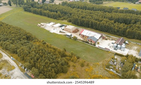 Aerial view of farm storage facility - Powered by Shutterstock