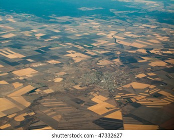 Aerial View Of Farmland Surrounding The City Of Brisbane In Queensland Australia