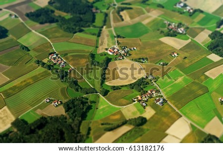 Aerial view of farmlands in Germany.