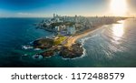 Aerial View of Farol da Barra in Salvador, Bahia, Brazil