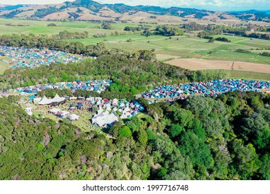 Aerial View Of Festival Campsite