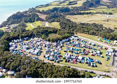 Aerial View Of Festival Campsite