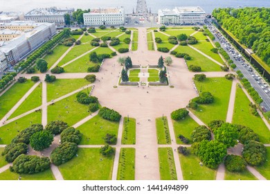 Aerial View Field Of Mars In Saint-Petersburg, Summer Day