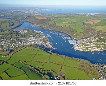 Aerial view of fields in Devon and Dartmouth