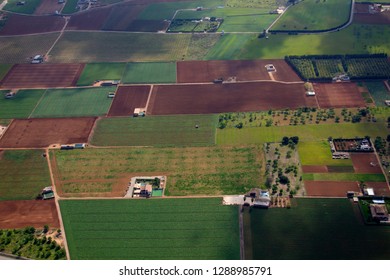 Aerial view of a fields, Mallorca field, Balearic Islands, Spain. - Shutterstock ID 1288985791