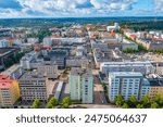 Aerial view of Finnish town Lahti .