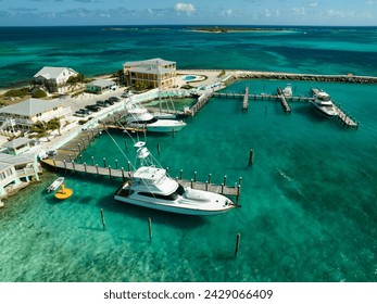 Aerial view of the Flying Fish Marina, next to Clarence Town, Long Island, Bahamas - Powered by Shutterstock