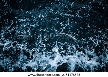 Similar – Foto Bild Durststrecke / Wasser ohne Ende. Kielwasser von einem Schiff.