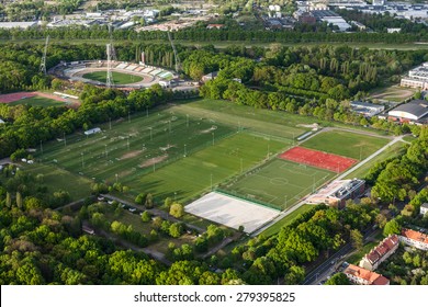 Aerial View Of A Football Ground In Wroclaw City In Poland