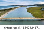 Aerial view of the footbridge in Ogunquit Maine