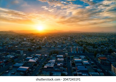 aerial view form the city of Zahedan in Sistan and Baluchistan Province, iran