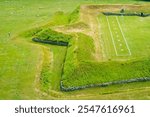 Aerial view of Fort Griswold battlefield, a national register of historic places, Groton CT USA