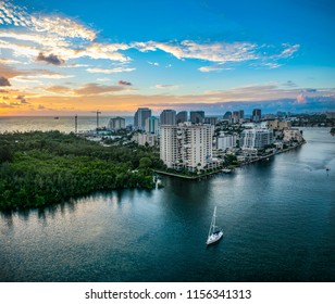 Aerial View Of Fort Lauderdale Florida FL Skyline