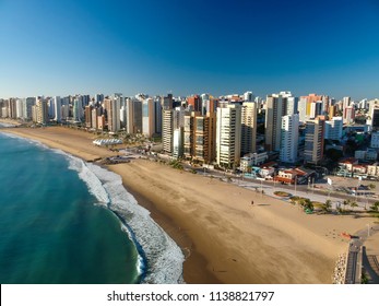 Aerial View Of Fortaleza City Beach, Ceara State, Brazil.