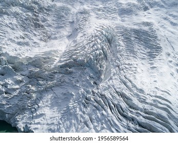 Aerial View Of Fossil Glacier In Tibet,China 