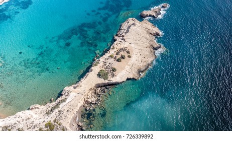 Aerial View Of Fourni Beach, Rodos Island, Aegean Greece