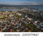 Aerial View of Galala-Hative Kecil district in Ambon City, Maluku, Indonesia