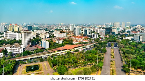 Aerial View Of Gambir Railway Station In Jakarta, Indonesia