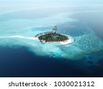 Aerial view of Gangehi island, Maldives